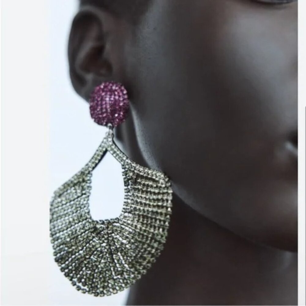 ZARA COLORED JEWEL EARRINGS NWT - Picture 1 of 6